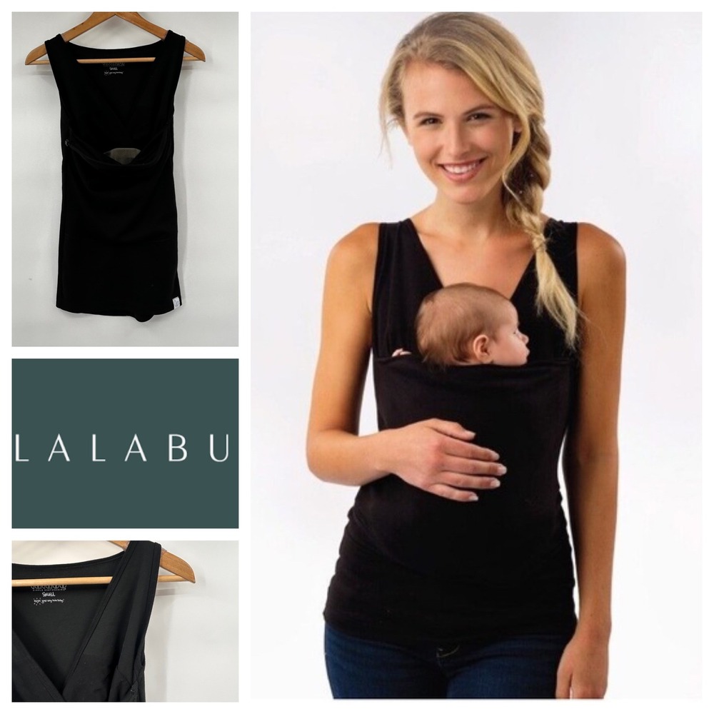 Lalabu Simple Babywearing Tank Top Black Sleeveless Nursing Carrier Small - Picture 1 of 8